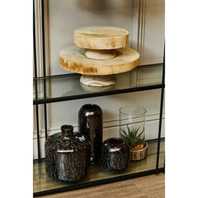 The Range Kuta Natural Cane and Glass Large Vase - Glaze 5%,Stoneware 95%