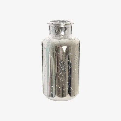 The Range Silver Splatter Funnel Neck Vase - Silver