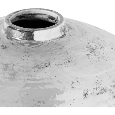 The Range Wyld Haus 570mm Hammered Silver Ceramic Vase - Silver