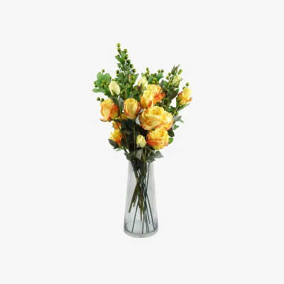 The Range Premium Luxury Glass Vase - Grey / 28cm / 13.5cm