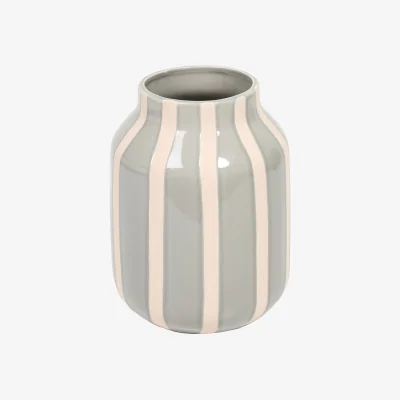 The Range Sofia Striped Ceramic Vase - Blue