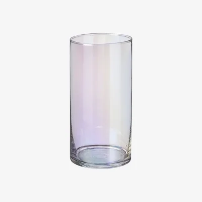 The Range Glass Pearlescent Cylinder Vase - H20 x W10cm / 450g