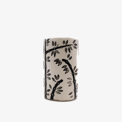 The Range Bamboo Motif Straight Vase - White