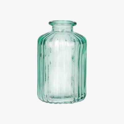 The Range Mini Ribbed Decorative Glass Bud Vase - Turquoise