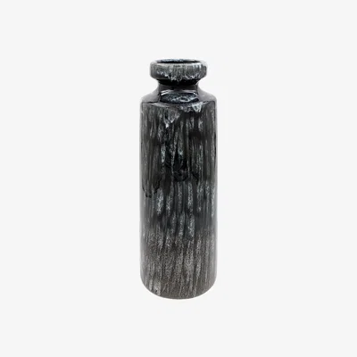 The Range Tall Reactive Glaze Vase - Black