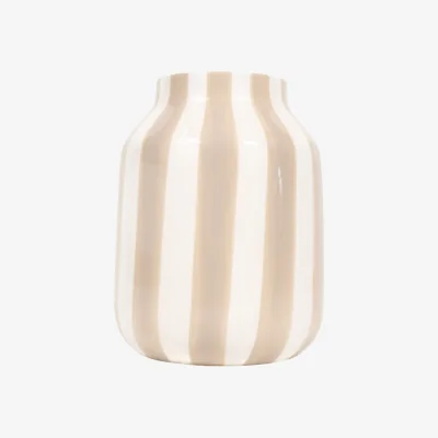 The Range Alma Mushroom Striped Ceramic Vase