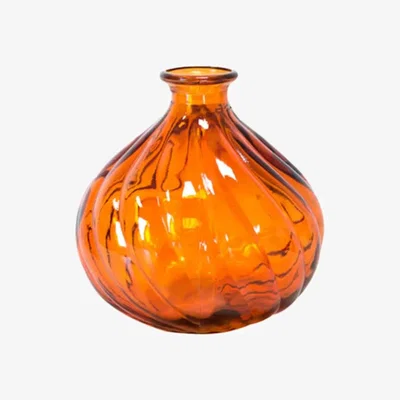 The Range Verano Recycled Glass Ola Round Vase Orange - Orange