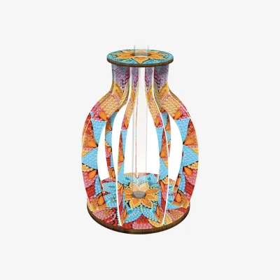 The Range Orange and Blue Colourful Narrow Stem Diamond Art Vase Kit - Multi