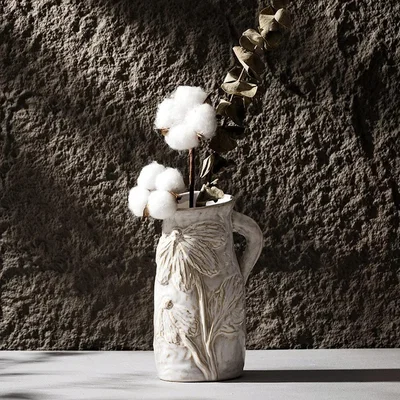 The Range Small Textured Wabi Sabi Flower Vase - White