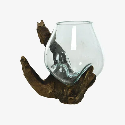 The Range Vase On Branch Stand - Brown