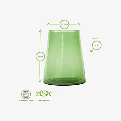 The Range 3.5 Litre Jebel Recycled Glass Vase - Green