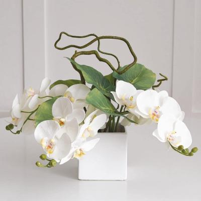 The Range Artificial Lusong Orchid Arrangement in Ceramic Vase - White