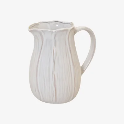 The Range Large Natural Ceramic Petal Shape Jug 19cm - White