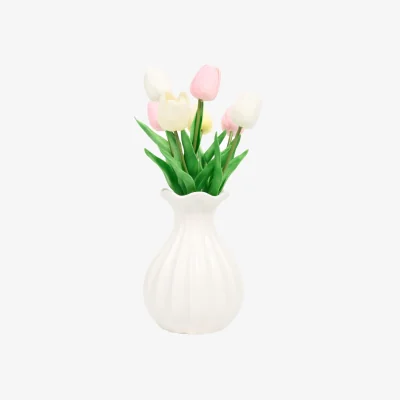 The Range Faux Tulip Vase Arrangement - White