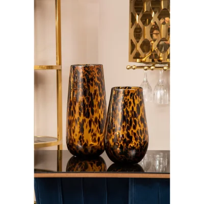 The Range Hermosa Gold Small Ceramic Bottle Vase - Glass 100%