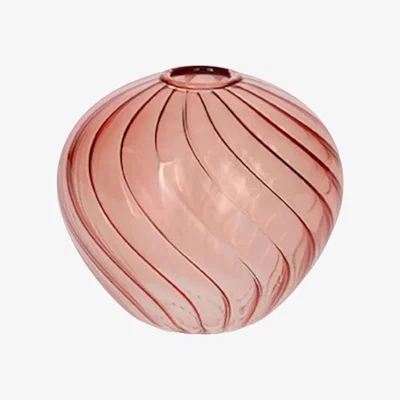 The Range Glass Swirl Pattern Decorative Bud Vase H7cm - Old Pink
