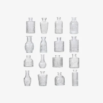 The Range Set of Small Glass Bud Vase - Clear / 16