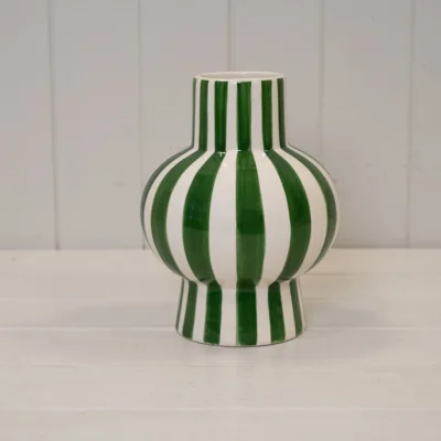The Range KDMD Green and White Ceramic Round Vase - Green
