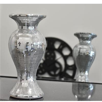The Range Silver Ceramic Mirrored Pot Vase  - Silver