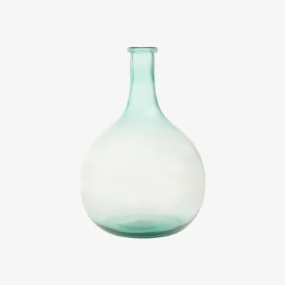 The Range Bexley Blue Small Bottle Neck Recycled Glass Vase - Glass 100%