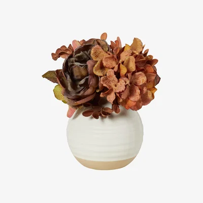 The Range Burnt Orange Hydrangea Vase Arrangement - Burnt Orange