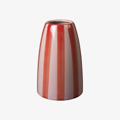 The Range Ceramic Striped Vase - Red