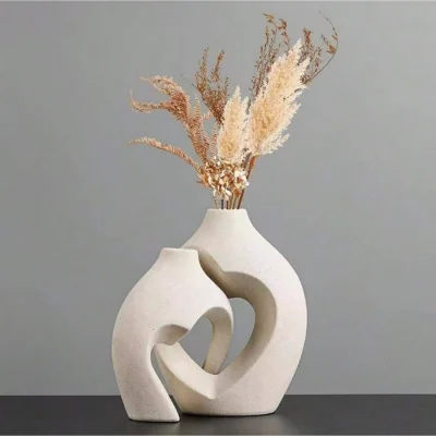 The Range Set Of 2 Heart Vases - White