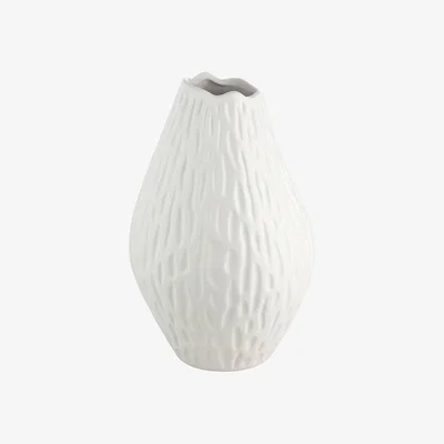 The Range EGLO Malbaie Matt White Textured Ceramic Vase - white