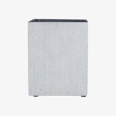 The Range White Polyresin Round Edged Vase - Grey