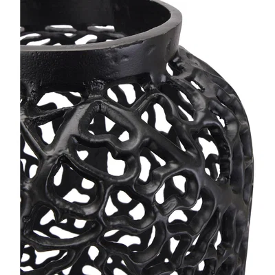 The Range Lattice Steel Floor Vase For Striking Decor - Black