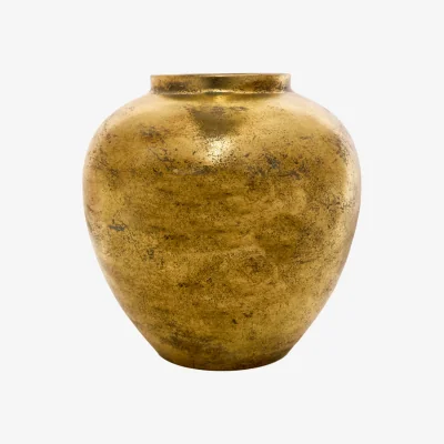 The Range Amelia Metal Vase - Brushed Gold