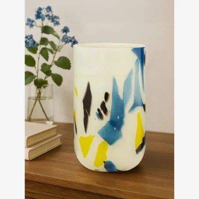 The Range Carra Abstract Design Small Glass Vase - Multi colour