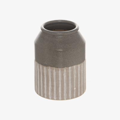 The Range Sculpted Elegance Mason Collection Ceramic Olpe Vase - Grey