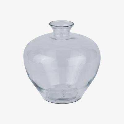 The Range Clear Glass Squat Stem Vase - French Grey
