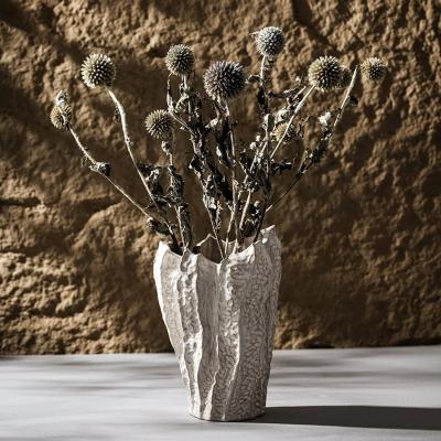 The Range Small Open Neck Organic Ceramic Vase - White