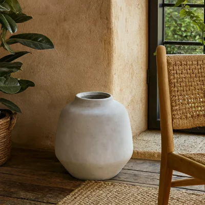 The Range Terra Ople Textured Stoneware Vase - Stone