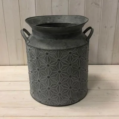 The Range Grey Embossed Daisy Design Churn - Grey