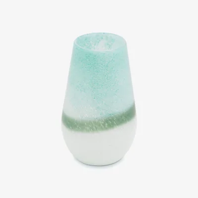 The Range Callie White and Gold Small Pedestal Vase - Glass 100%