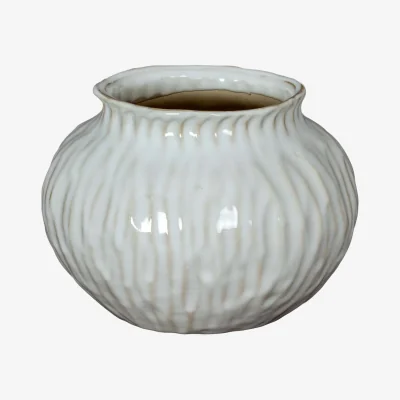The Range Numa Squat Vase - Ceramic Decorative Vase - Green Decorative Vase - Green