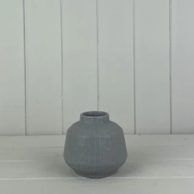 The Range Classic Rounded Glazed Pastel Grey Vase - Grey