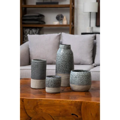 The Range Celia Small Turquoise and White Ombre Vase - Glaze 10%,Ceramic 90%
