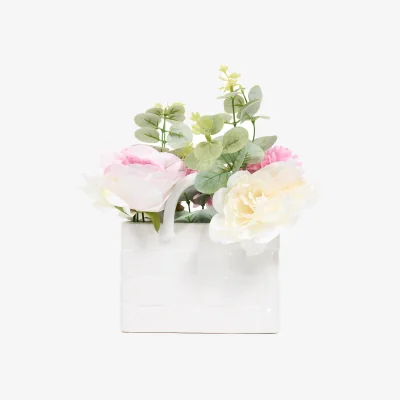 The Range Handbag Vase Arrangement - White