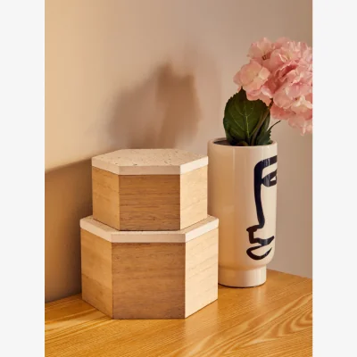 The Range Fara White Small Vase - Dolomite 100%