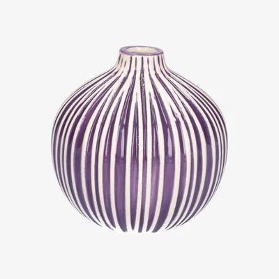 The Range Safari Ceramic Decorative Vase H11.7 cm - Purple Lines