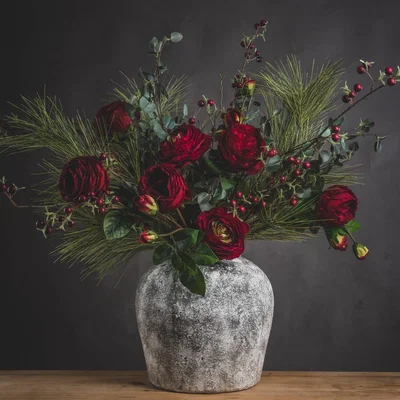 The Range Timeless Aged Stone Ceramic Vase 30Cm - Stone