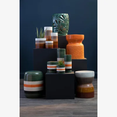 The Range Bolla Large Green Glass Vase - Clay 100%