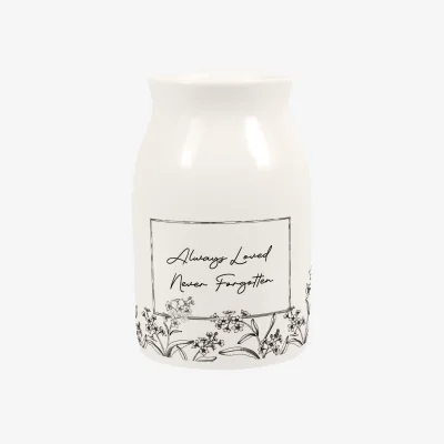 The Range Forget-Me-Not Bereavement Small Porcelain Vase - Black