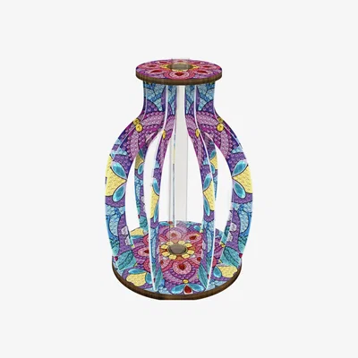 The Range Purple and Blue Colourful Narrow Stem Diamond Art Vase - Multi