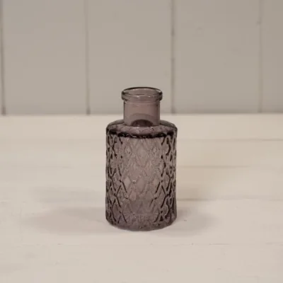 The Range Amethyst Mini Geometric Glass Bottle - Purple