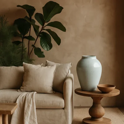 The Range Terravine Large Olpe Ceramic Vase with Textured Finish - White